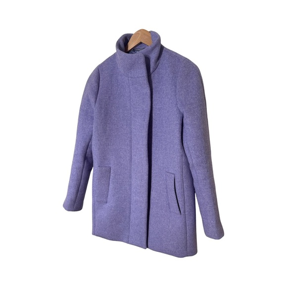 JCREW Hyacinth Lilac Purplw Cocoon Coat Size 2 - Picture 2 of 8